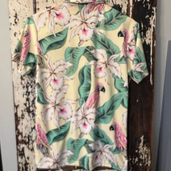 Durban Design Company Tropical parrot resort wear Men’s NWOT polo. Men’s Small. - Picture 3 of 5